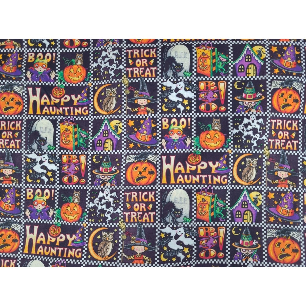 Vintage 2003 Mary Engelbreit Halloween Happy Haunting Cotton Fabric 3 (+/- 3")